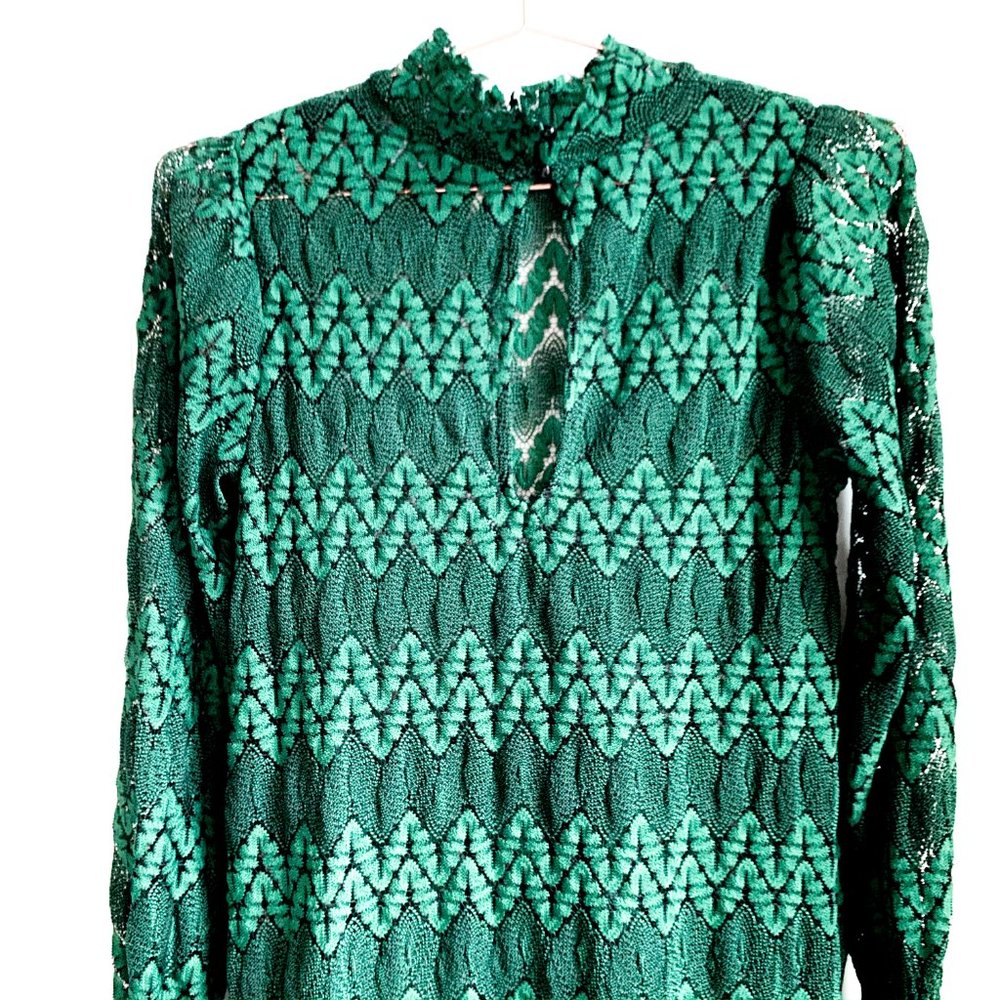 free people long sleeve boho dress w/flare sleeves - Picture 9 of 10
